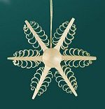 6 Point Star<br> Shaved Wood Ornament
